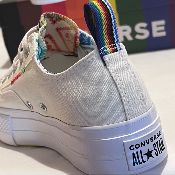 Converse Chuck Taylor All Star Lift Ox Platform Sneaker 9.5 Women/7.5 Men Egret - Picture 10 of 14